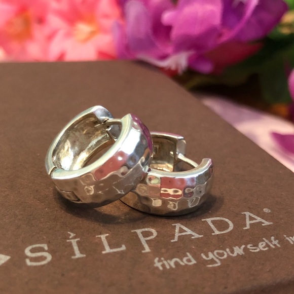 Silpada Sterling Silver Huggie Hoop Earrings P1636 - Picture 1 of 16